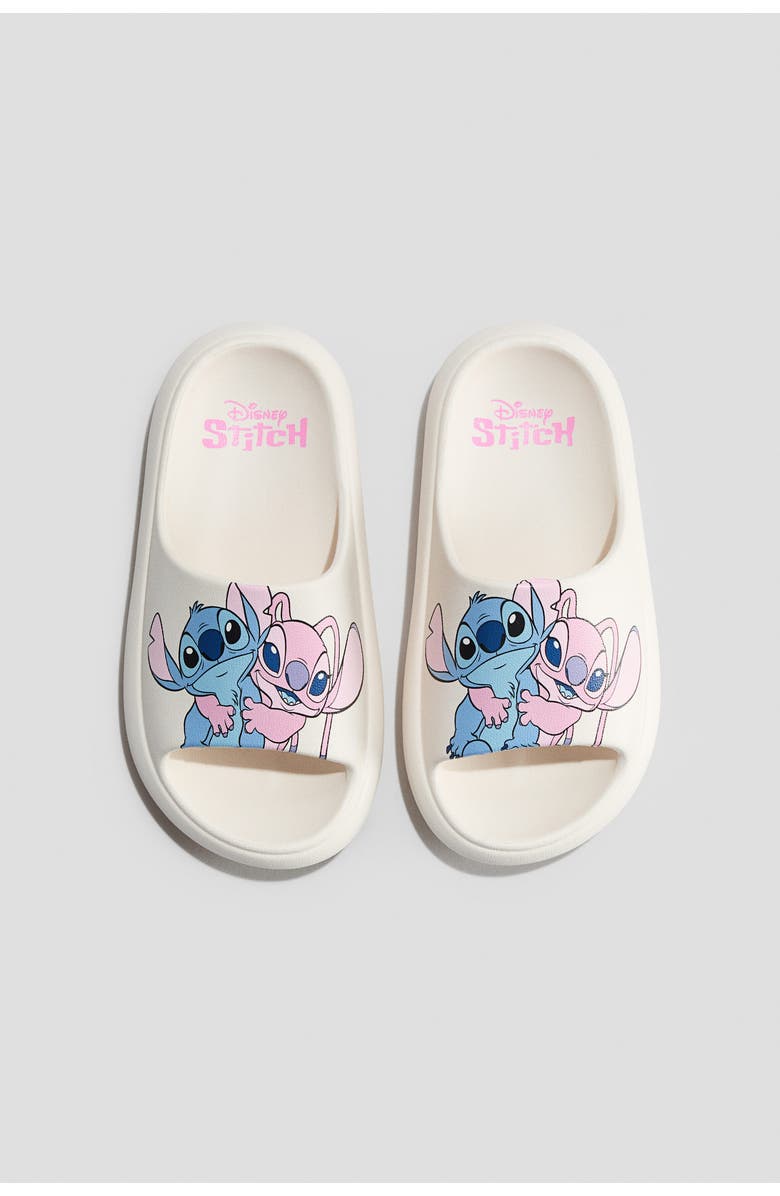 H&M Molded pool slide shoes, Main, color, Cream/Lilo & Stitch
