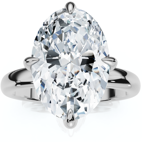 Certified 3ct Oval Gorgia Solitaire Diamond Engagement Ring 14k Gold Lab Grown