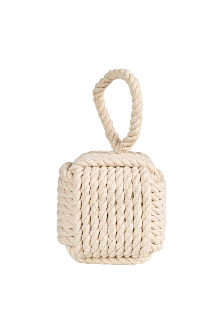 Cotton Rope Knot Door Stop, White, Alternate, color, White