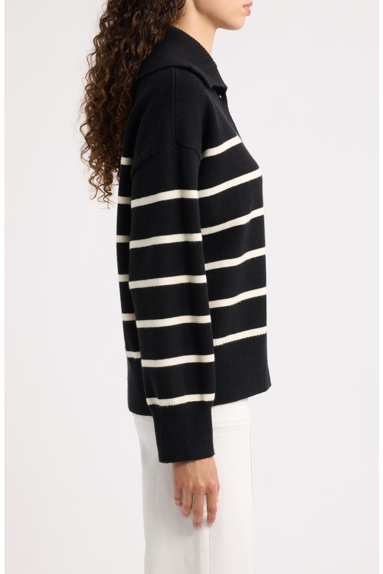 The Easy Sailor Striped Sweater, Alternate, color, BLACK STRIPE