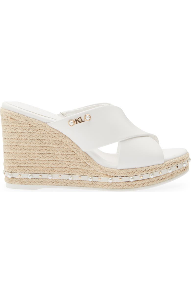 KARL LAGERFELD PARIS Cellyn Wedge Espadrille Sandal, Alternate, color, Bright White