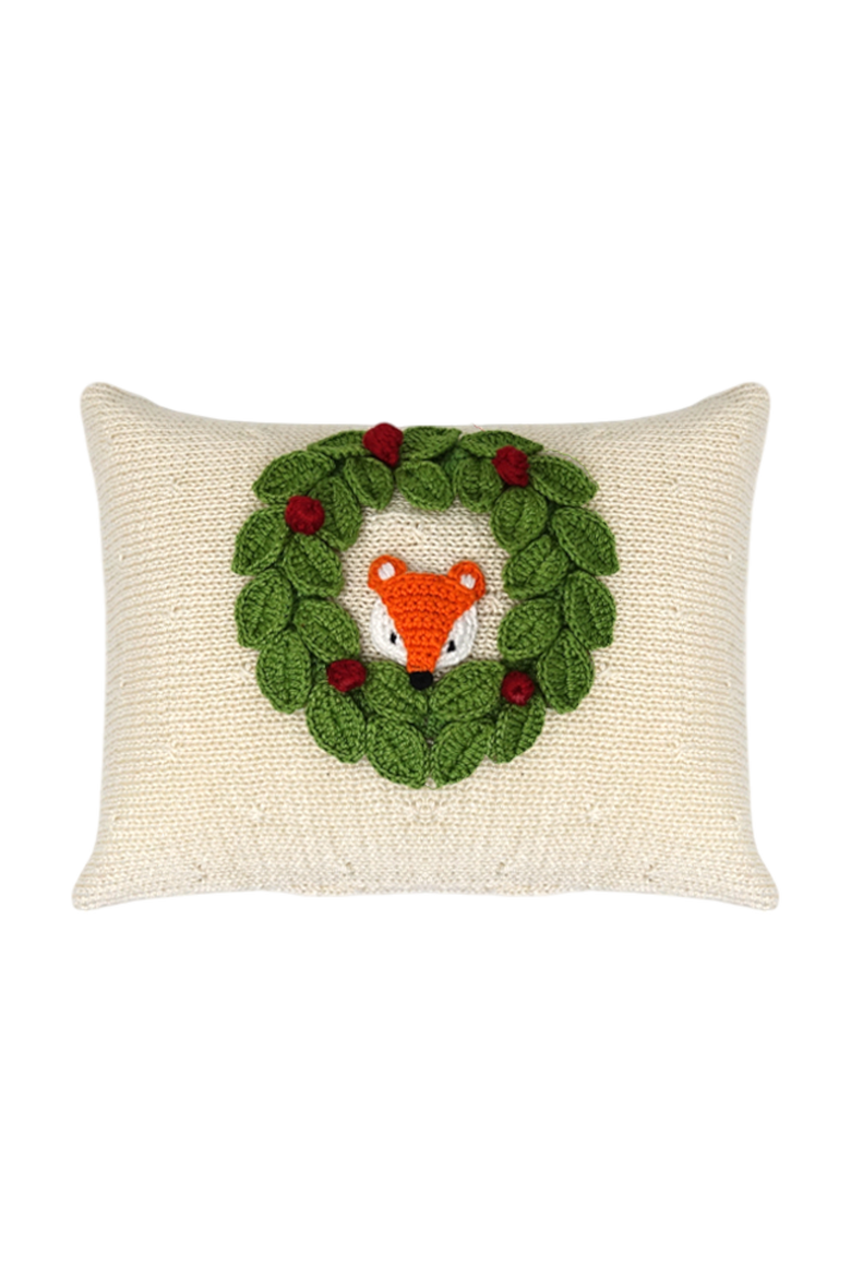 Peekaboo Fox Mini Pillow, Main, color, Ivory