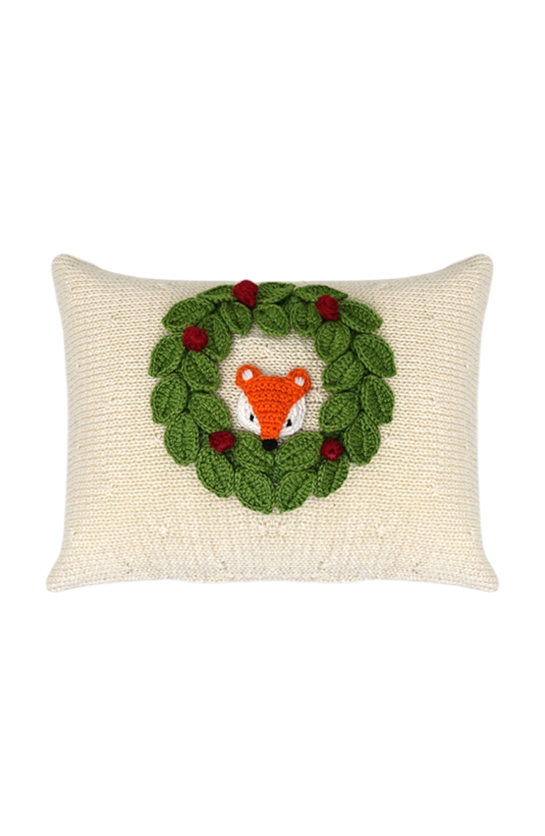 Melange Collection Peekaboo Fox Mini Pillow, Main, color, Ivory
