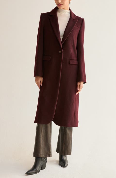 Brushed Wool Blend Coat
