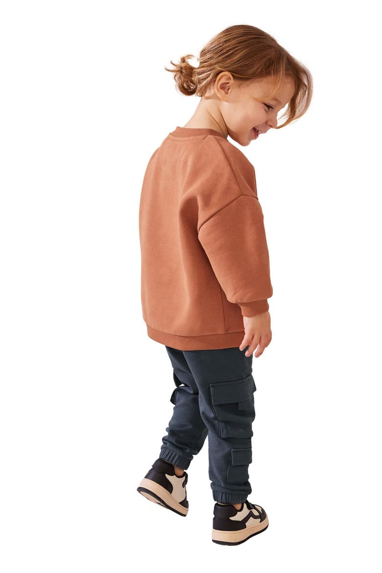 Kids' Smiley Graphic Sweatshirt & Pants Set, Alternate, color, ORANGE