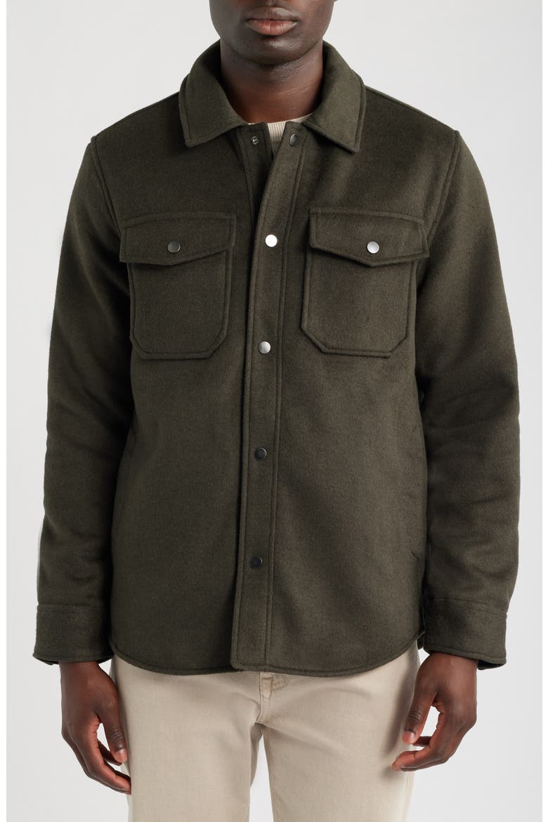 Wool Blend Shirt Jacket, Alternate, color, OLIVE NIGHT
