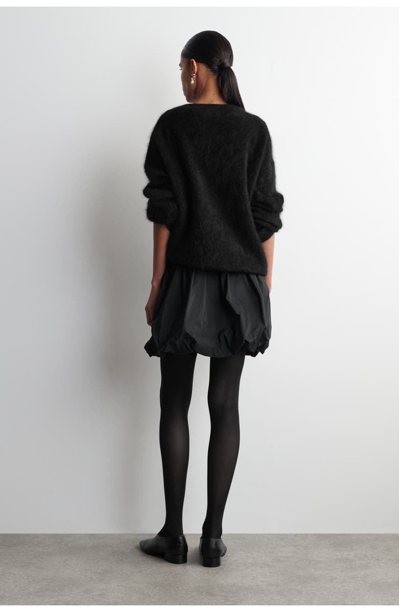 COS Bubble-Hem Mini Skirt, Alternate, color, Black