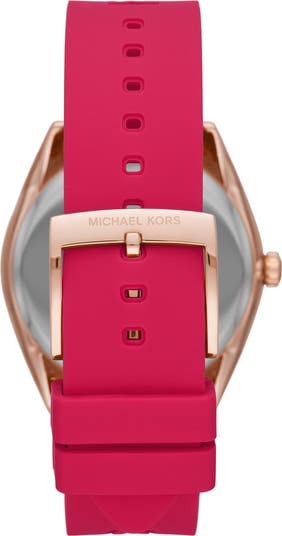 Janelle Silicone Strap Watch, 42mm