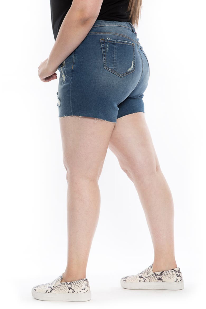 Ripped Denim Cutoff Shorts, Alternate, color, CRYSTAL