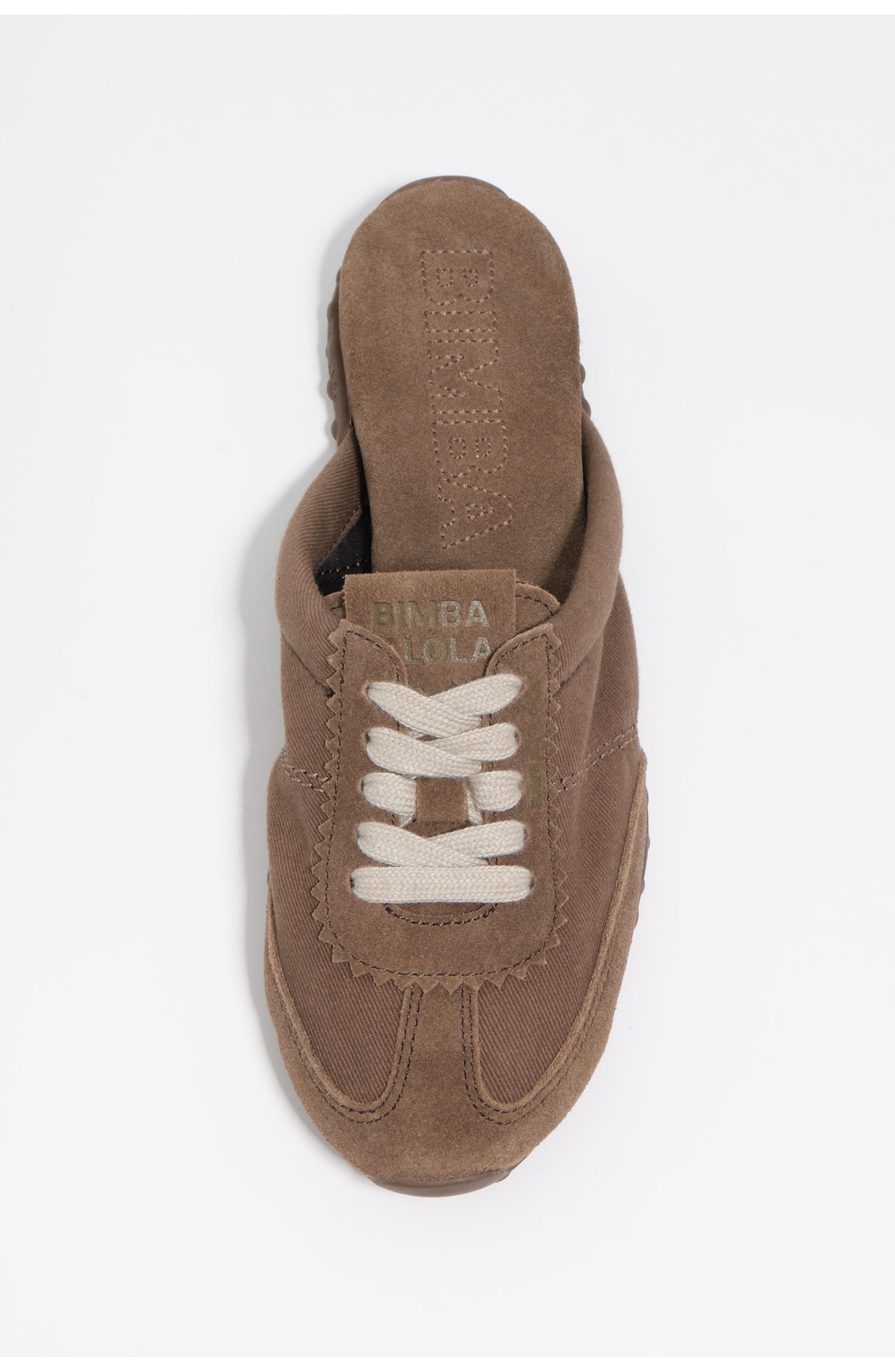 Bimba y Lola Suede And Fabric 13 31 Mule Sneaker, Alternate, color, Taupe