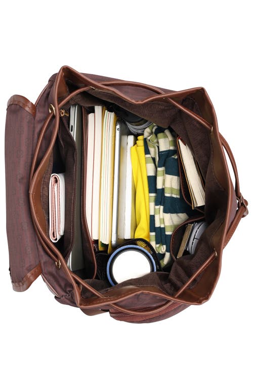 Elle Eleganza 25l Monogram Backpack In Brown
