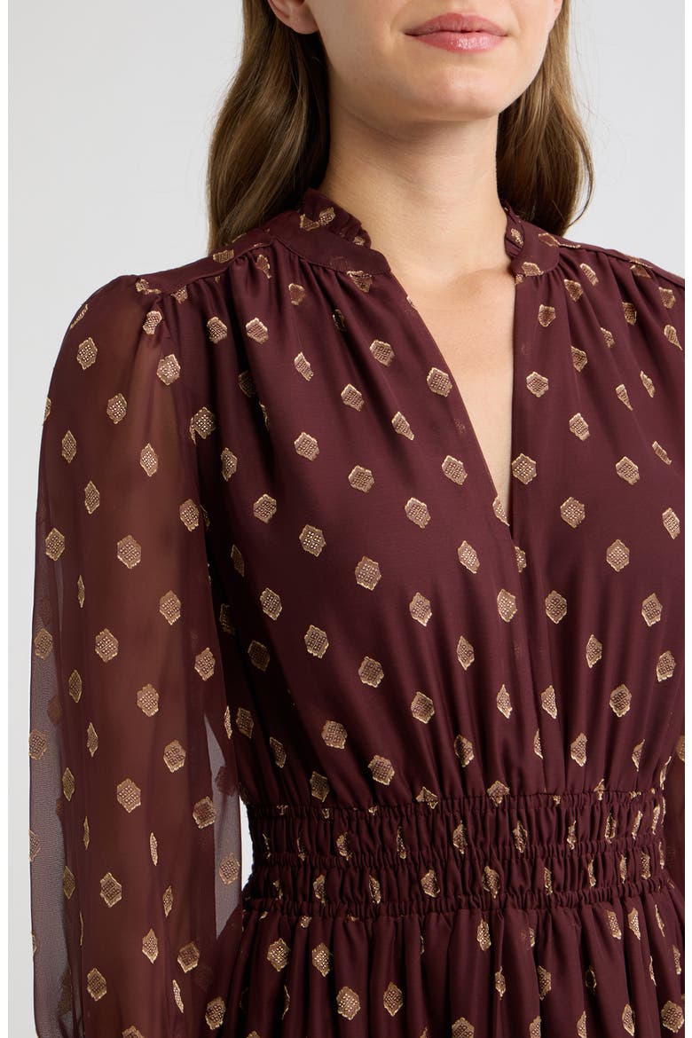 Ruffle Neck Midi Dress, Alternate, color, BOLARO