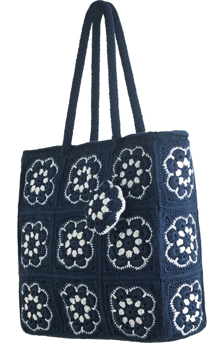 Solomon & Sage Vintage S&G Classic Work Crochet Bag, Main, color, Navy Multi