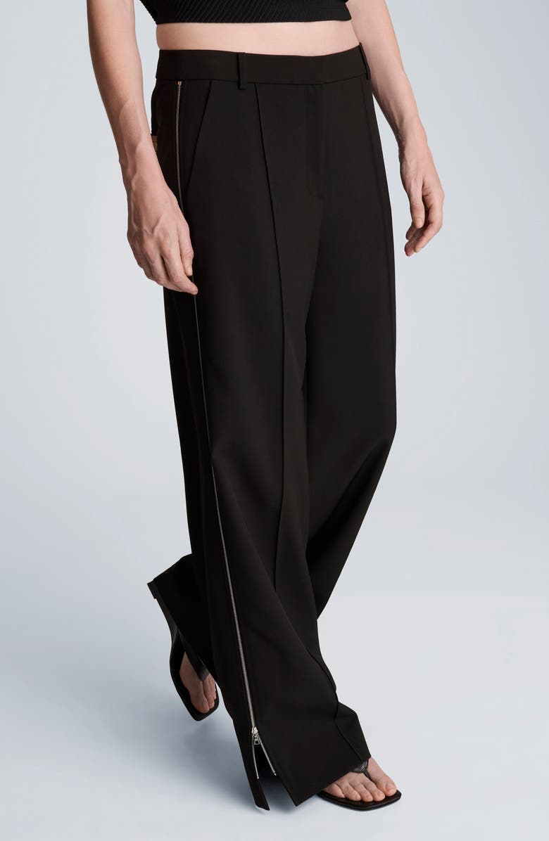 Kenneth Cole High Waist Pintuck Wide Leg Pants, Alternate, color, Black