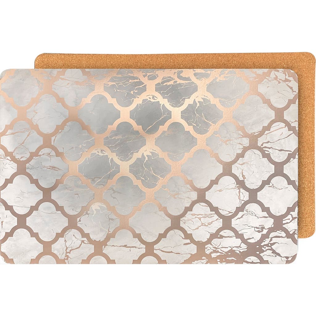 Dainty Home Mirrored Set Of 6 Placemats In Brown
