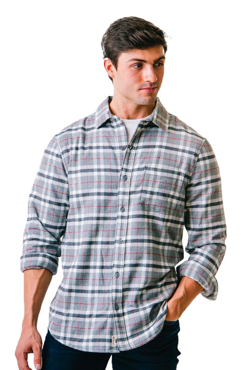 Hope & Henry Men's Organic Flannel Shirt with Elbow Patches, Main, color, 