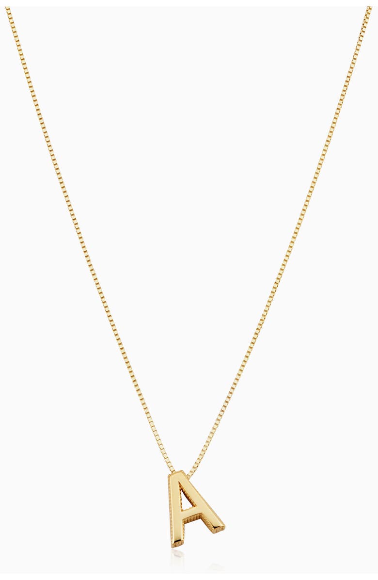 Oradina 14K Gold Love Letter Initial Necklace, Main, color, Letter A