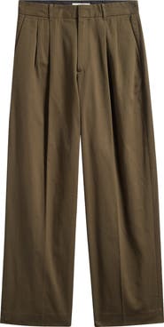 Dunst Double Pleated Wide Leg Chino Pants