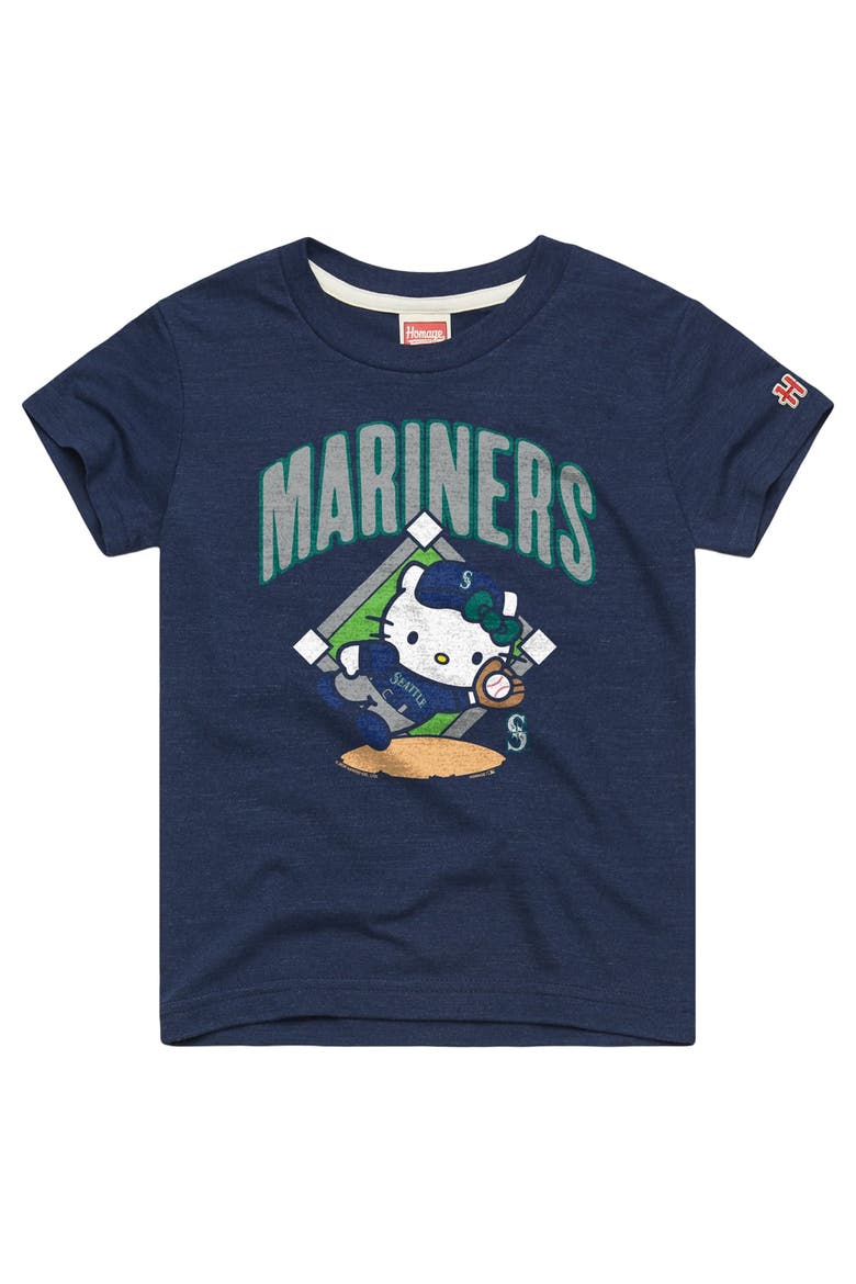 Toddler Homage  Navy Seattle Mariners Hello Kitty x MLB Tri-Blend T-Shirt, Main, color, Navy