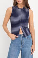 Good American The Rib Stripe Splay Sleeveless Top