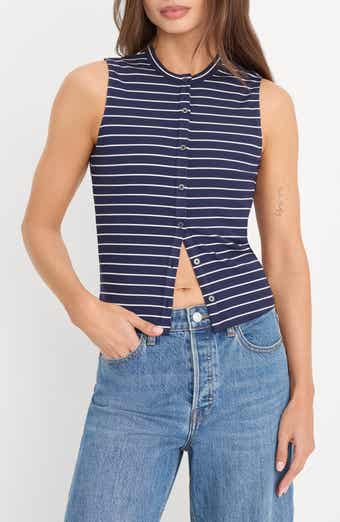 The Rib Stripe Splay Sleeveless Top