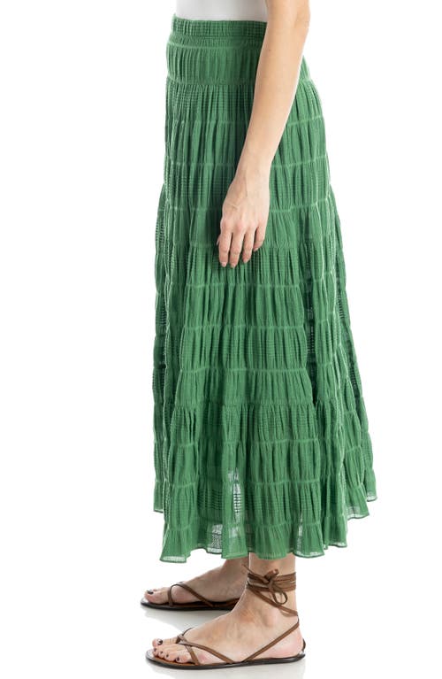 Max Studio Textured Midi Skirt In Green