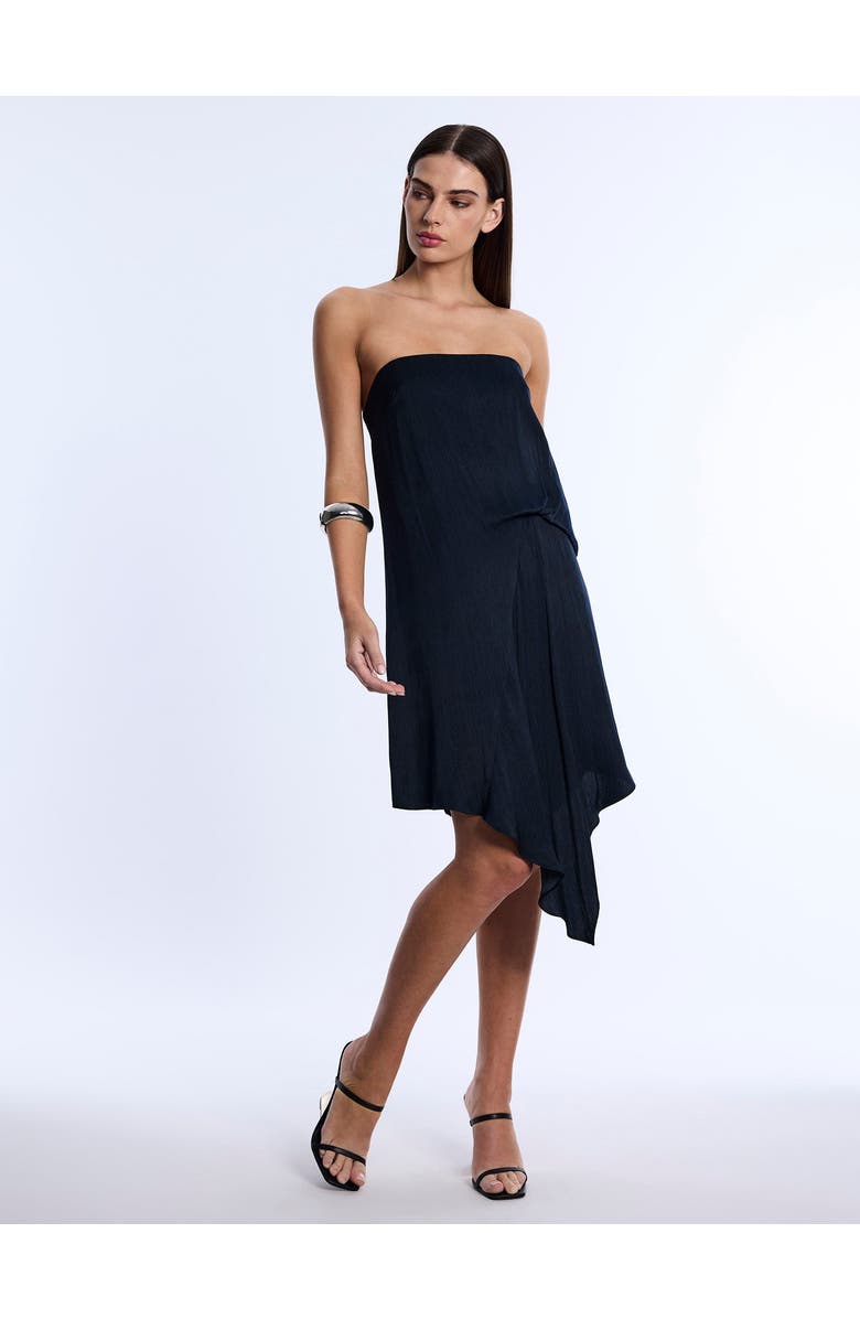 BCBGMAXAZRIA Strapless Drape Dress, Alternate, color, Midnight