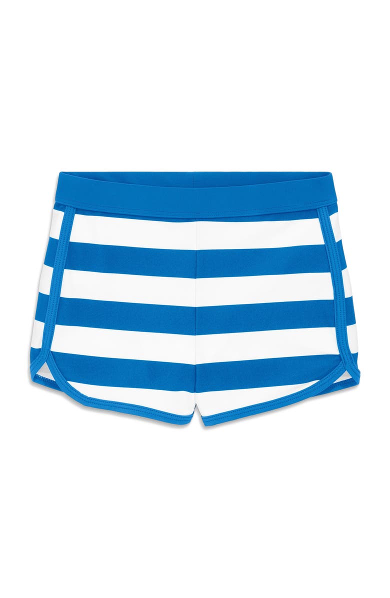 Primary Kids Swim Short In Stripe, Main, color, Blueberry White Stripe
