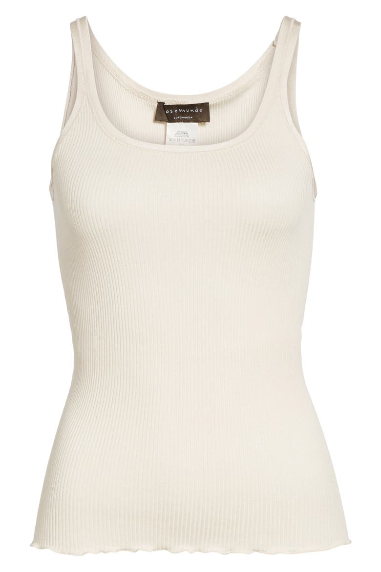 Silk & Cotton Ribbed Tank, Alternate, color, SOFT POWDER
