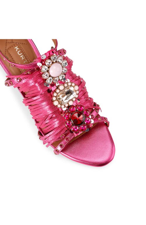 Kurt Geiger London Jewel Fringe Ankle Strap Sandal In Pink