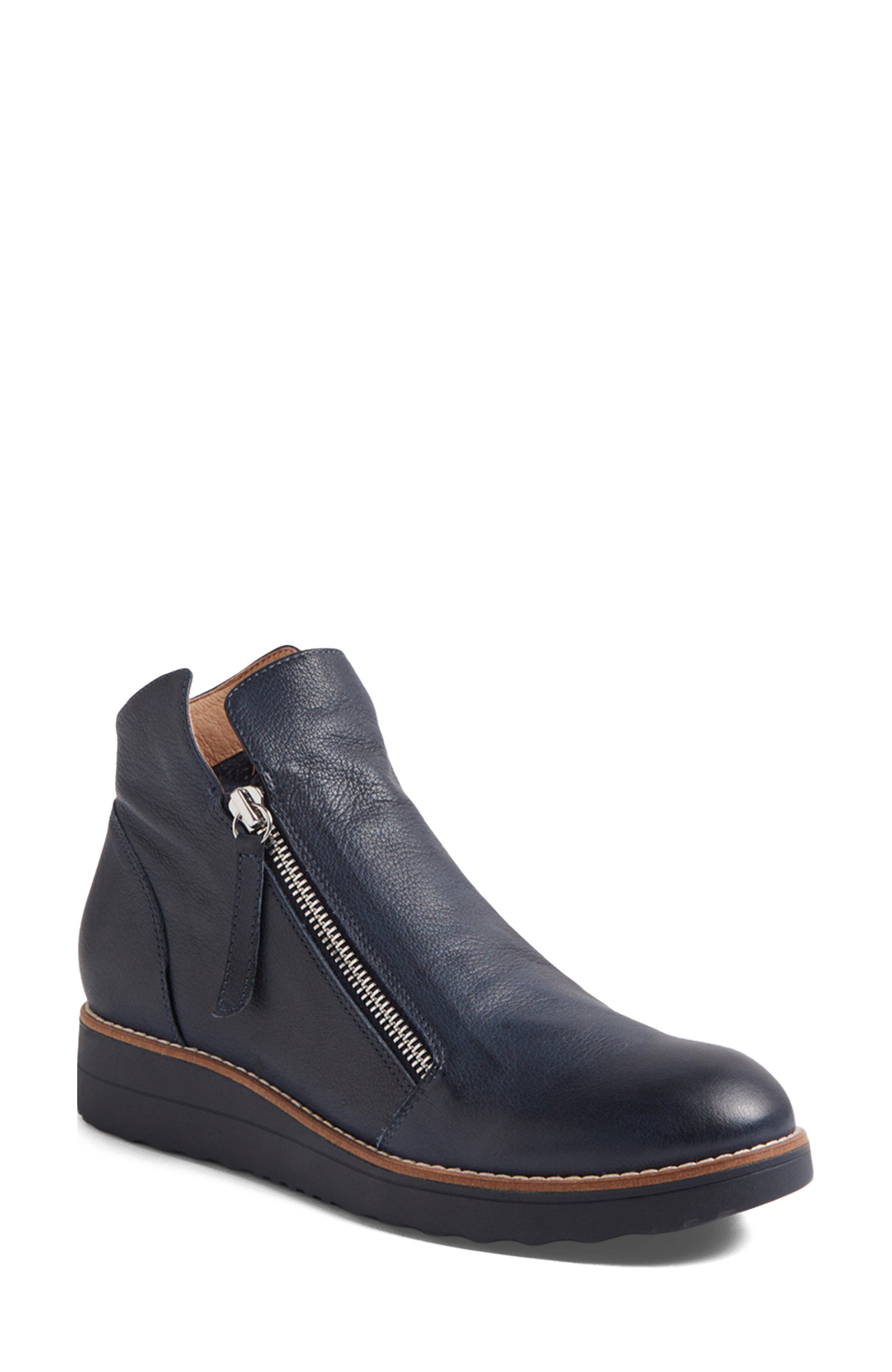 Ohmy Double Zip Boot, Main, color, Navy/ Navy Sole Leather