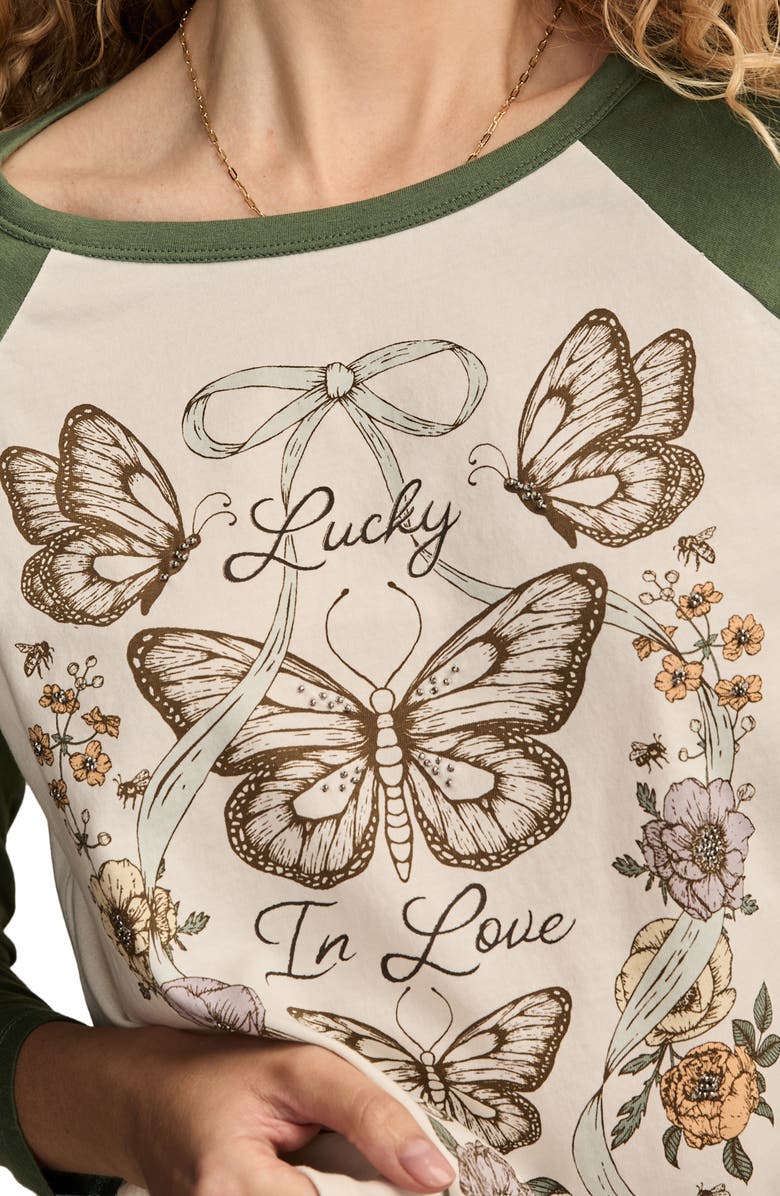 Lucky Brand Lucky In Love Raglan Sleeve Graphic T-Shirt, Alternate, color, 