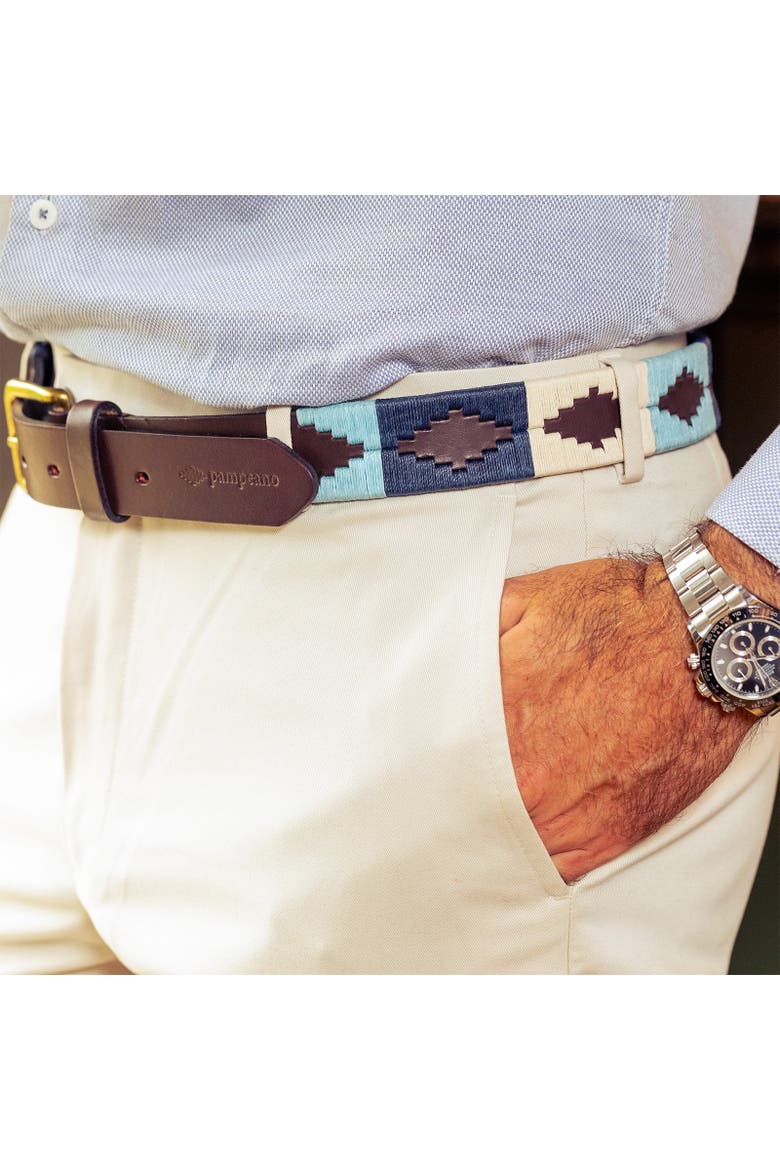 Sereno Belt, Alternate, color, Brown/Navy/Light Blue/Cream