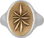 John Varvatos Men's Artisan Sterling Silver & Brass Signet Ring