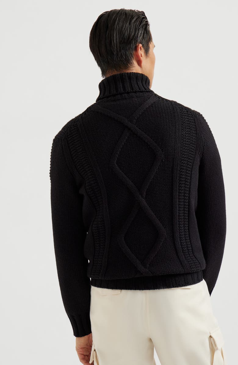 Brunello Cucinelli Cashmere Feather yarn sweater, Alternate, color, Black