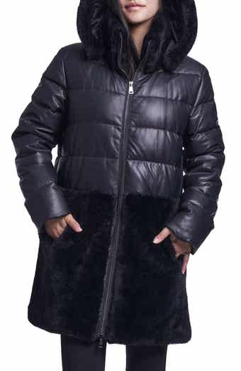 Genuine Shearling Trim 700-Fill-Power Down Jacket