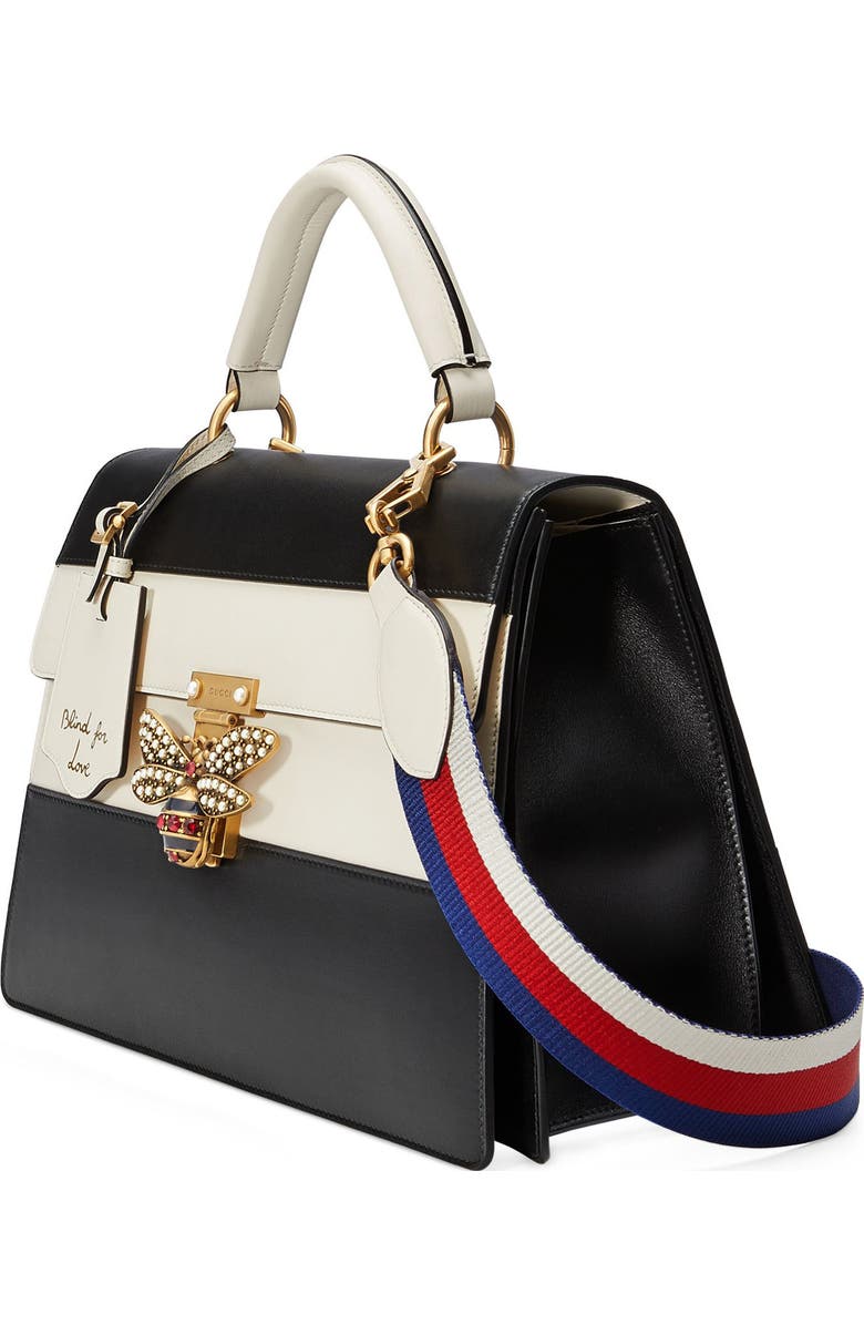 Gucci Queen Margaret Top Handle Leather Satchel, Alternate, color,