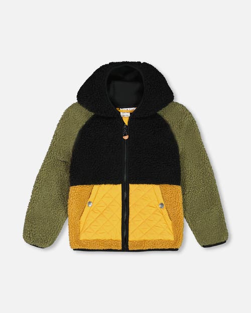 Deux Par Deux Little Boy's Mid-season Colorblock Jacket Black, Tan, And Olive Green In Black, Tan, And Olive Green