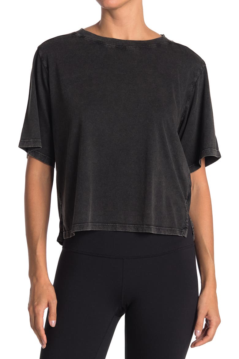 Free Ride Washed T-Shirt, Main, color, BLACK