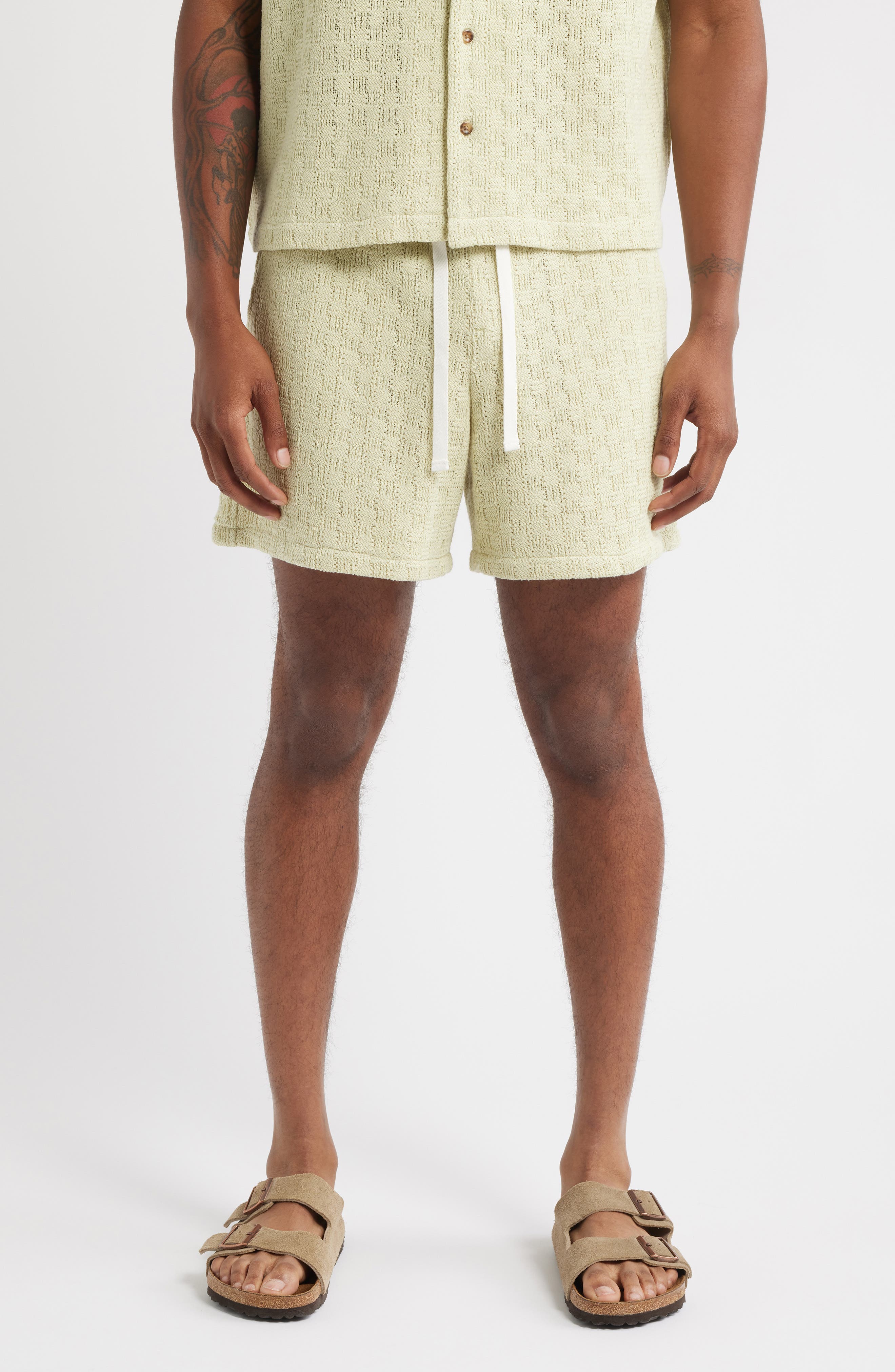 RIZORT Gregory Basket Weave Knit Drawstring Shorts