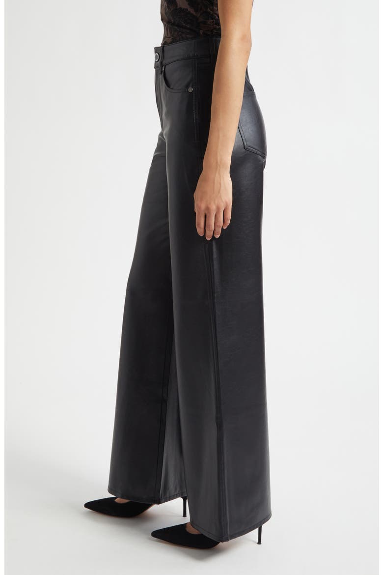 Kasey Faux Leather Wide Leg Pants, Alternate, color, BLACK