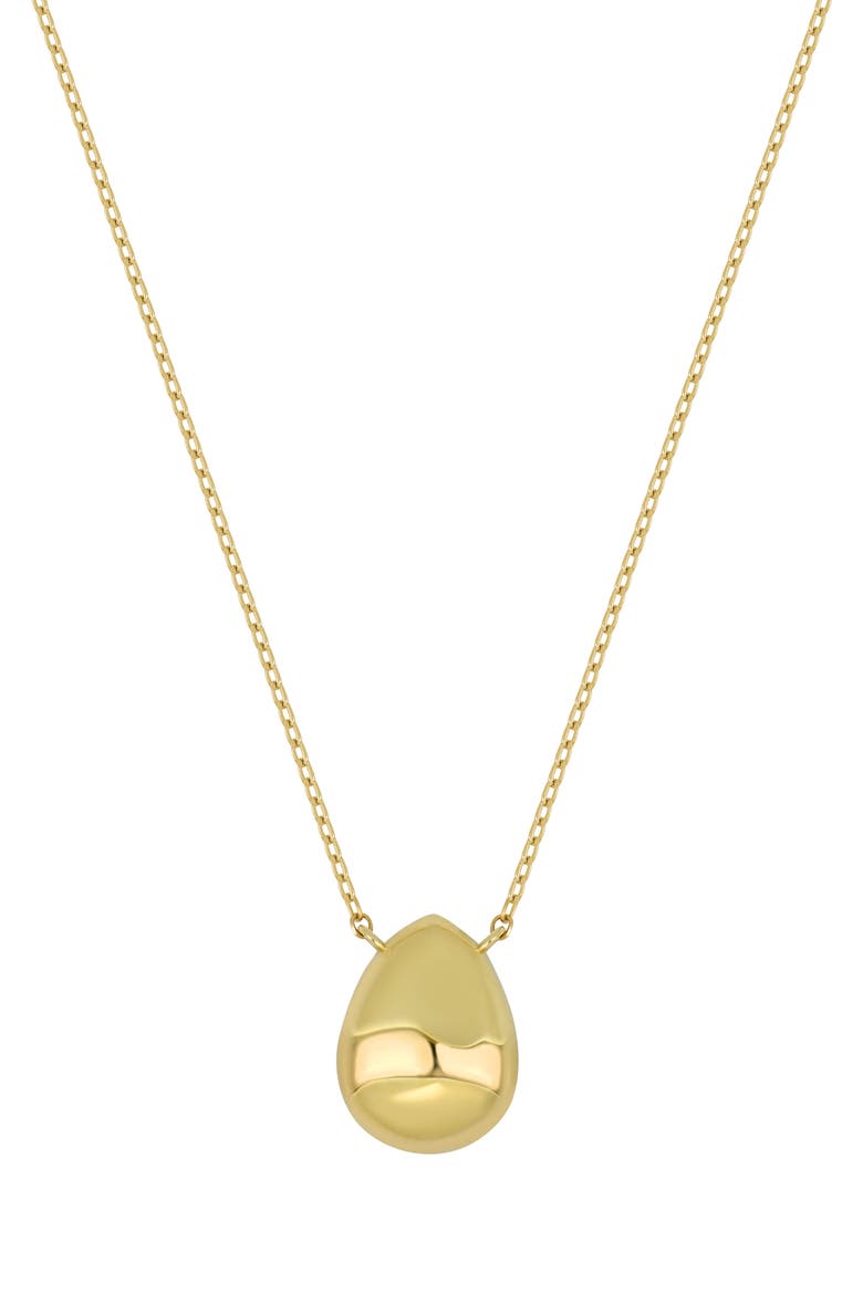 14K Yellow Gold Teardrop Pendant Necklace, Main, color, GOLD