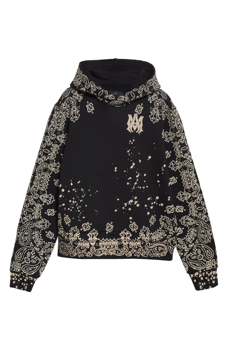 AMIRI Men's Oversize Bandana Print Bleach Splatter Hoodie, Alternate, color,
