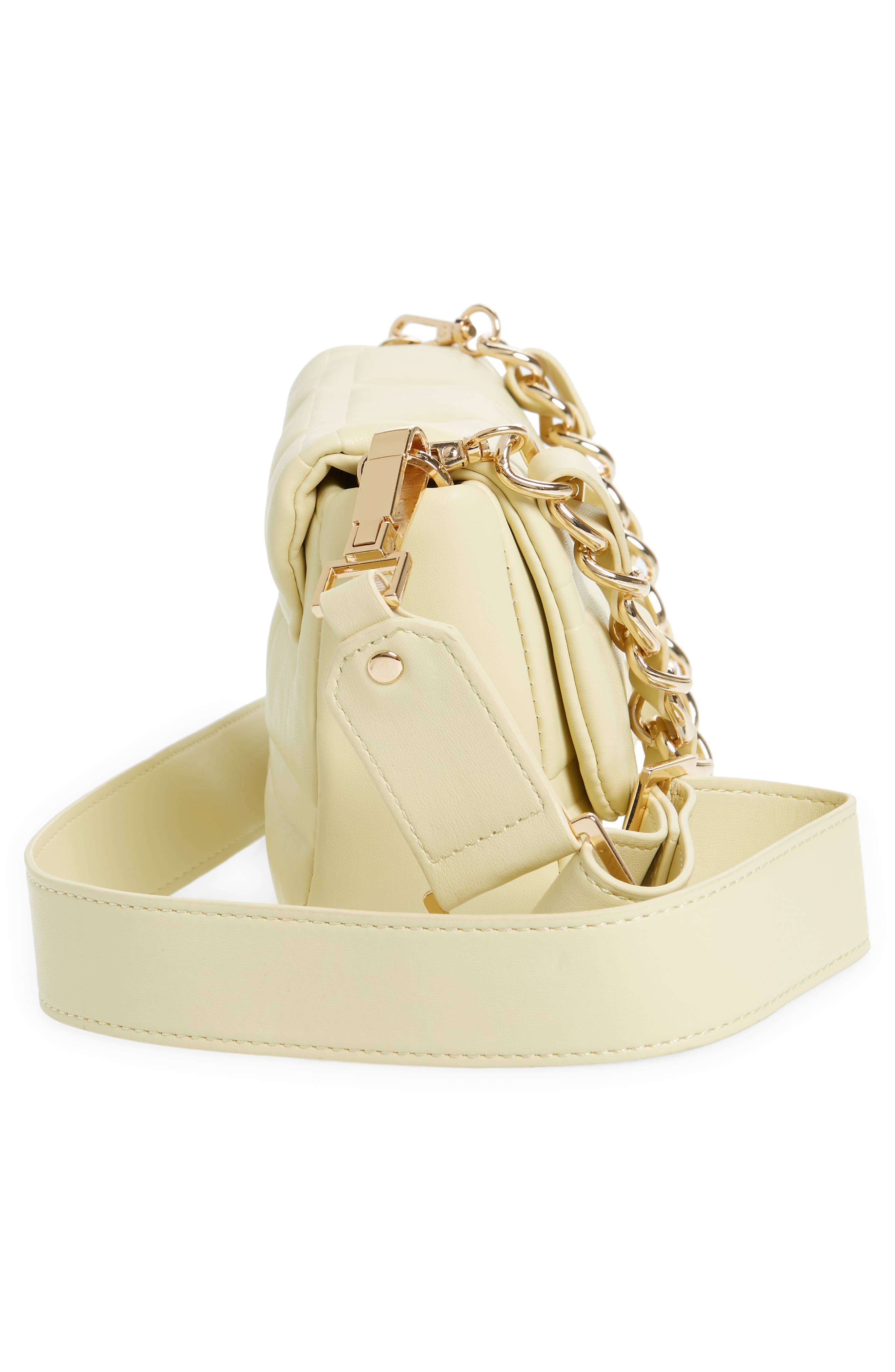 Topshop Cara Quilted Crossbody Bag, Alternate, color, Yellow