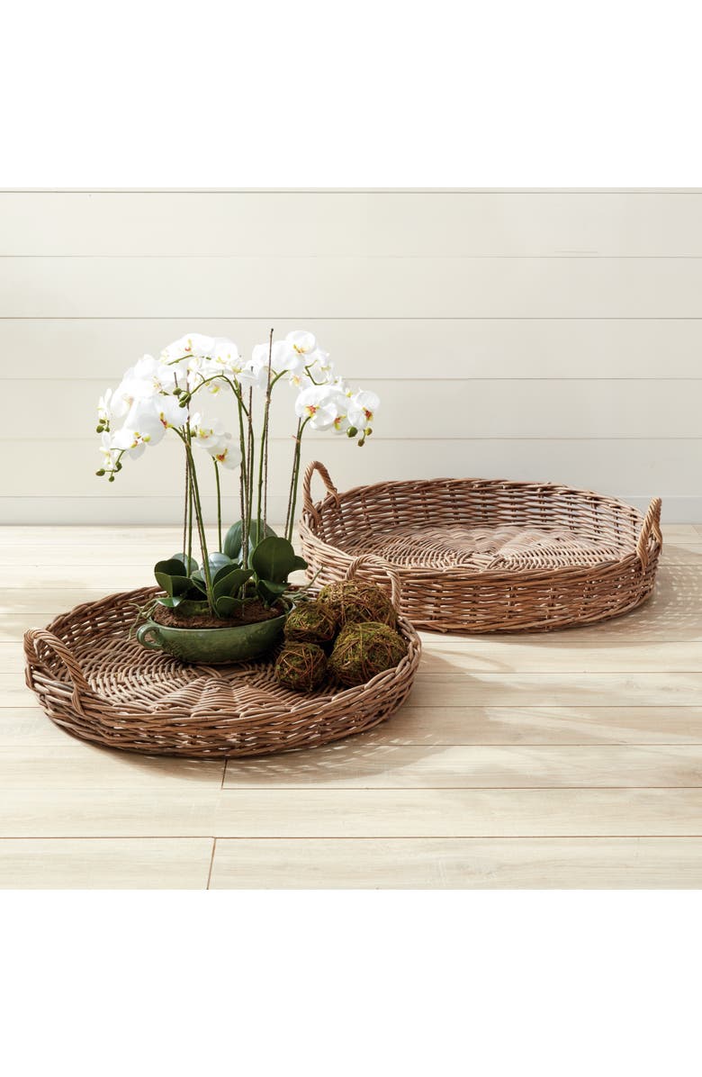 Napa Home & Garden Normandy Extra Large Low Round Baskets Set of 2, Alternate, color, Gray