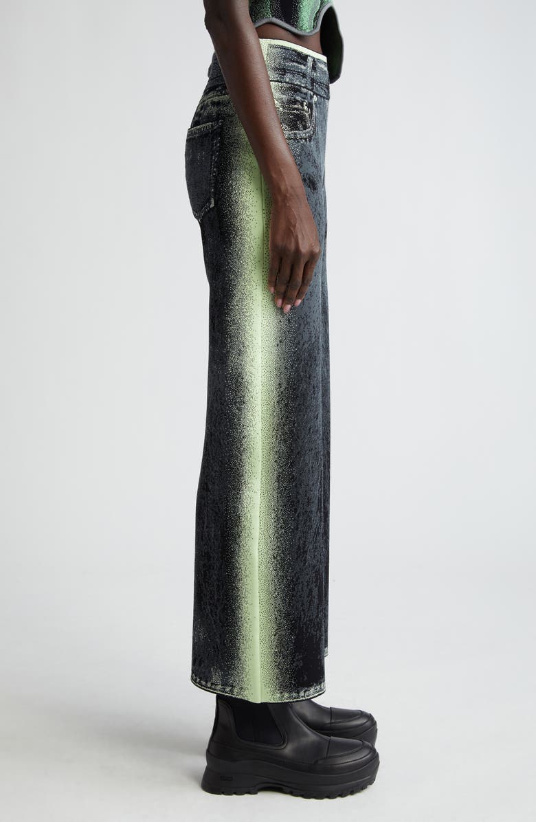 PH5 Zahra Denim Print Wide Leg Knit Pants, Alternate, color, Black