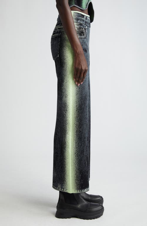 Ph5 Zahra Denim Print Wide Leg Knit Pants In Black