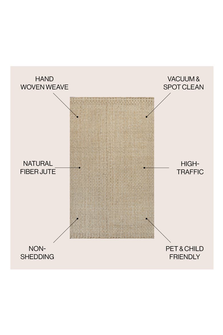 Estera Hand Woven Boucle Chunky Jute Area Rug, Alternate, color, Ivory