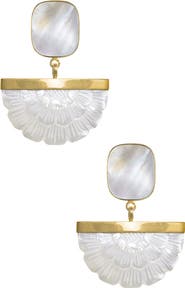 Freya Rose Hand Carved Mother of Pearl Rose Drops