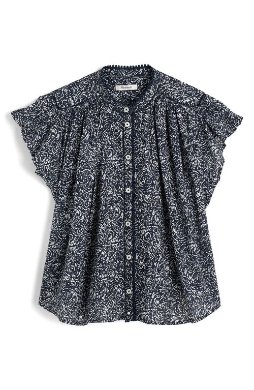 Shop Madewell Floral Shirred Lace Trim Top